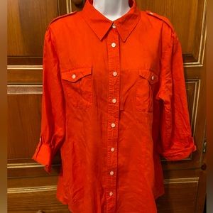 Chico’s Lot. Button down linen and casual top Size Chico 2